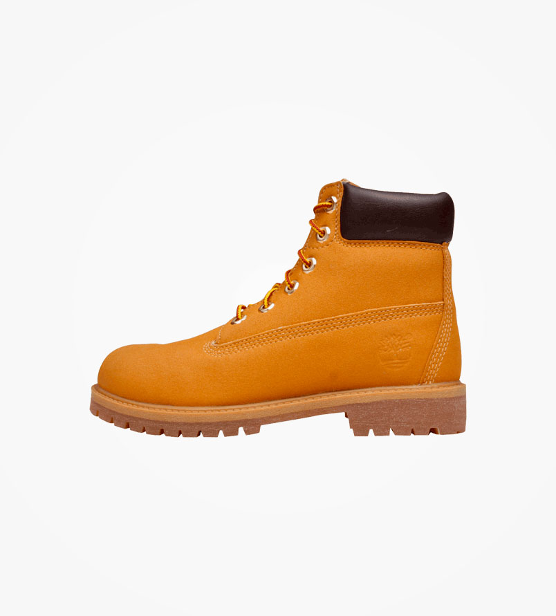 Botas de cuero tintado naranja