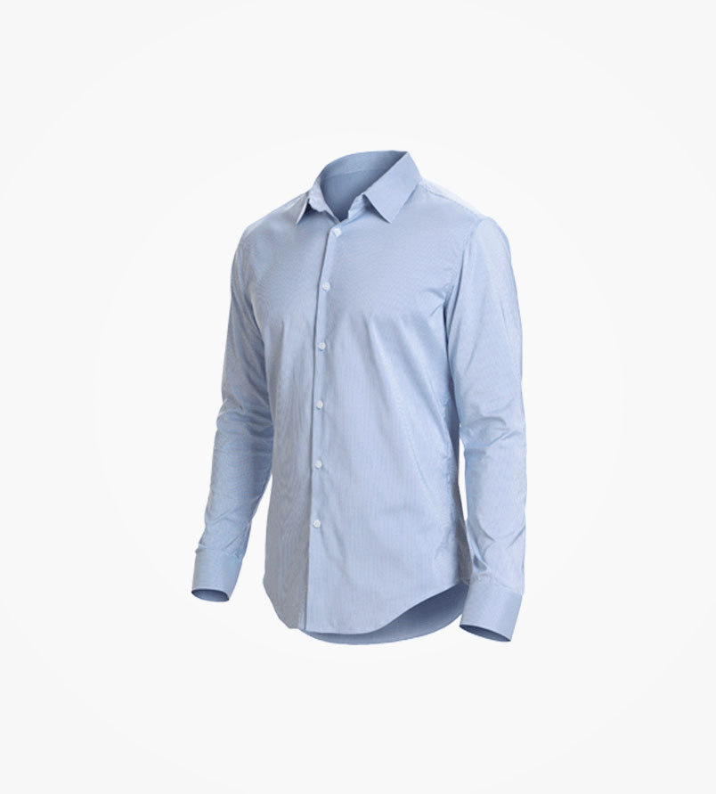Camisa de corte Oxford color cielo